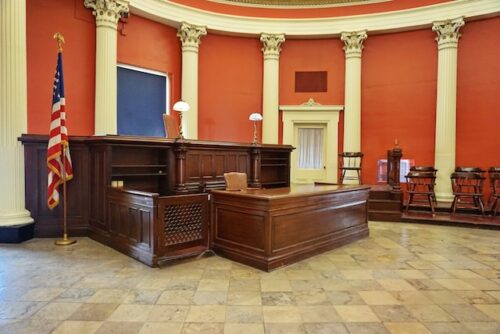 courtroom for DUI trial